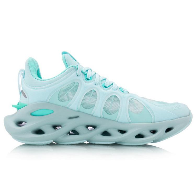 Li Ning Curved ACE Cushioning Breathable Lightweight Rebound Low Top Running Shoes Women's Ice Clear Blue ARHP226-21