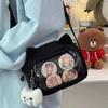 Y2K Cute Cat Ears Ita Shoulder Bag Two-dimensional Girls Transparent Mini Crossbody Bag Student DIY Display Anime Messenger Bags