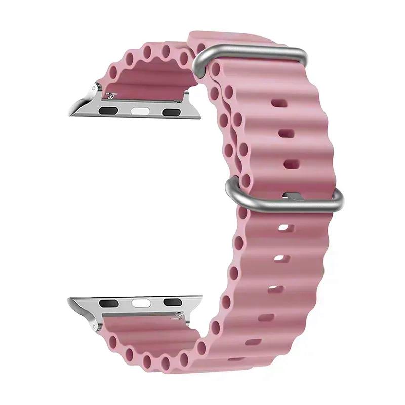 Silicone Ocean Strap For Apple Watch Band Ultra3/2 49mm Correas iWatch Series11 10 9 8 7 SE3 6 46 40 44mm 41 45 42mm 38mm Bands