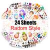 6/12/24/36Sheet Make an Animal Face DIY Sticker Random Mix Animal Mermaid Face Jigsaw Puzzle Stickers Cartoon Table Pet Gift ZYF