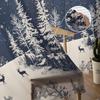 Weihnachts- und Winter Rentier Schnee Landschaft Vorhänge für Wohnzimmer Schlafzimmer Heimdekoration Fenster Voile Tüll Vorhang Drapierungen