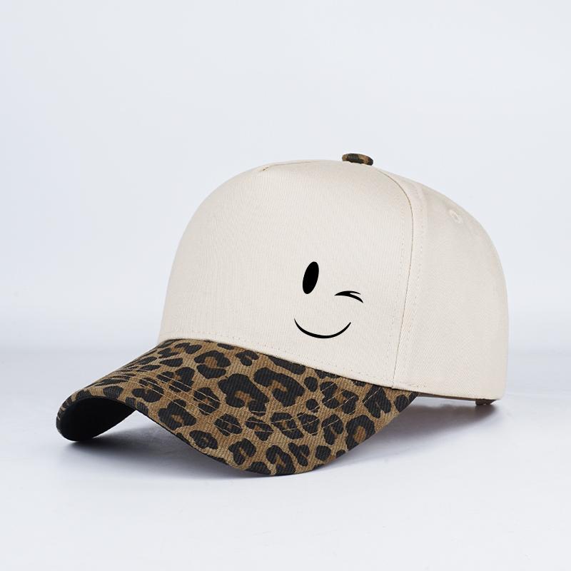 

Smiley Face Printed Baseball Cap: Lightweight, Breathable, and Adjustable—Unisex Casual Sun Hat цветной печати леопарда