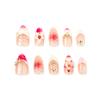 30 Pieces of Red Smudge 3d Three-dimensional Flower Almond Wearing Armor Handmade Pearl Blush French Manicure