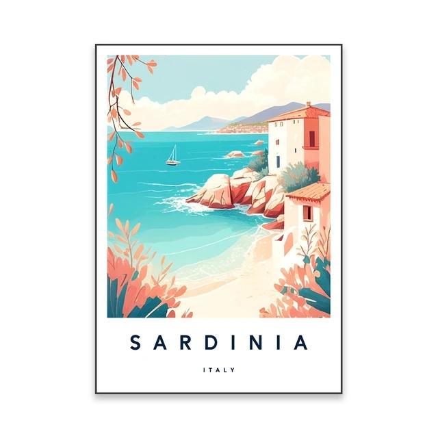 Florencija Italija Spaudinys Europa Kelionės Plakatas Roma Miestas Positano Plakatai Toskana Drobės Tapyba Sardinija Sienos Menas Biuras Namų Dekoras