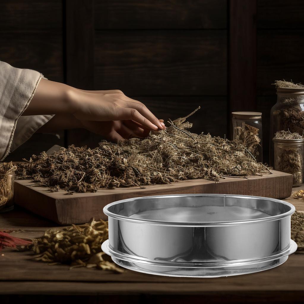 1PC Stainless Steel Herbal Extractor Stackable Sifter Shaker (20cm Diameter) Herbal Extractor Metal Herbal Extractor
