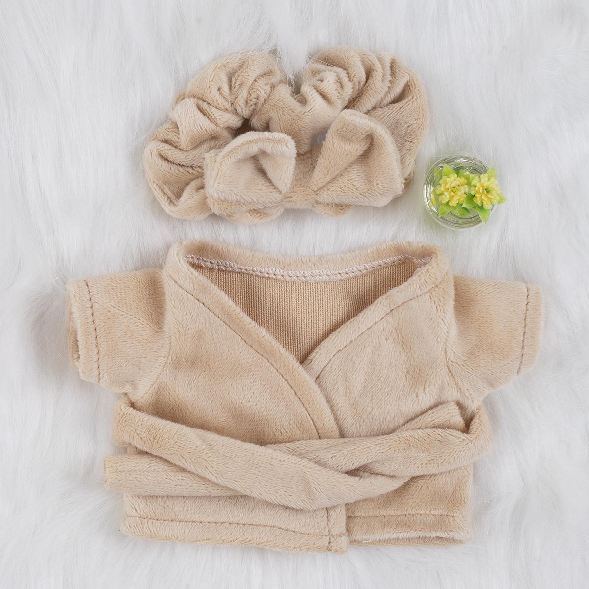 

Набор пижамы и халата Labubu Macaron для кукол 10 см/15 см/20 см - Хлопковая одежда в наличии For 20CM Cotton Doll