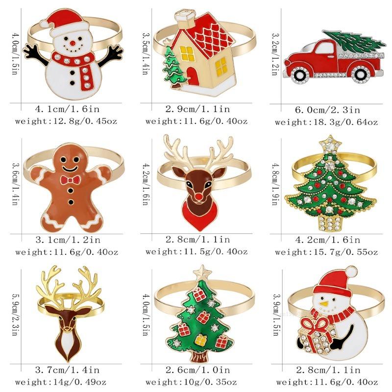 Christmas Tree Napkin Ring Metal Creative Napkin Buckle Santa Claus Versatile Napkin Rings for Christmas Dinner Table Decor 2026