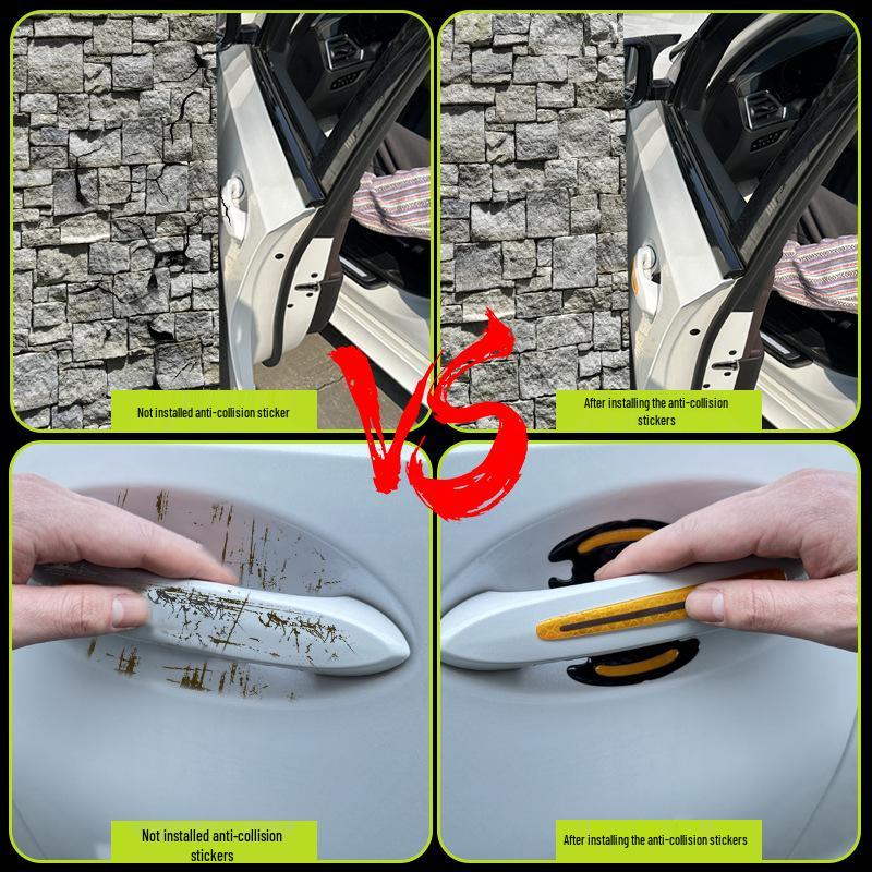 Car Door Anti-Collision Carbon Fiber Texture Reflective Protection Sticker