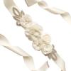 Elegant Rose Flowers Shape Pearl Beads Waist Belt for Bridesmaid Bride Dress