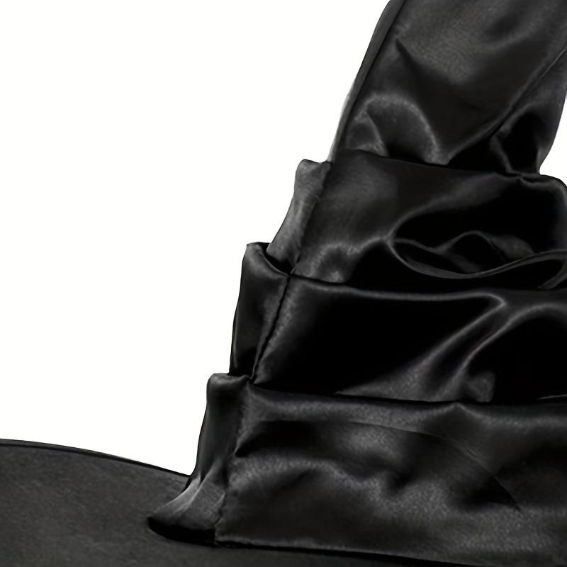 Vintage Halloween Woman Witch Hat Adults Halloween Party Cosplay Costume Props Decoration Black Wizard Cap Folds Witch Hats
