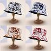 Cotton Blend Summer Fisherman Hat Letter Print Wide Brim Sun Protection Wind