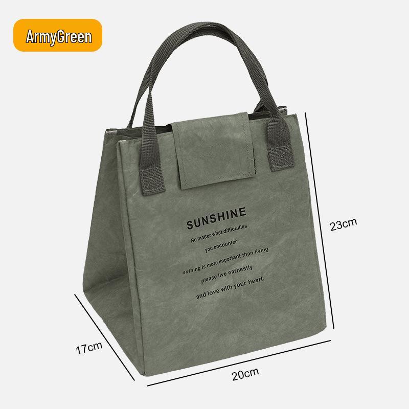 

Tyvek Kraft Paper Insulated Bento Lunch Bag - Waterproof and Foil-Lined армия зеленый