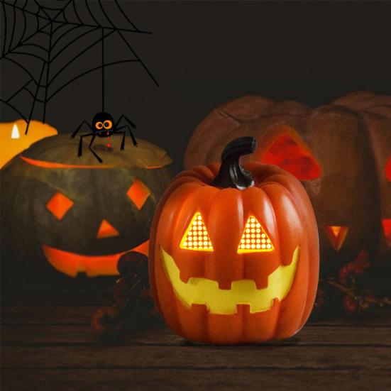 Halloween Pumpkin Lantern Resin Light Up Pumpkin/Skull Figurine LED Pumpkin Lamp