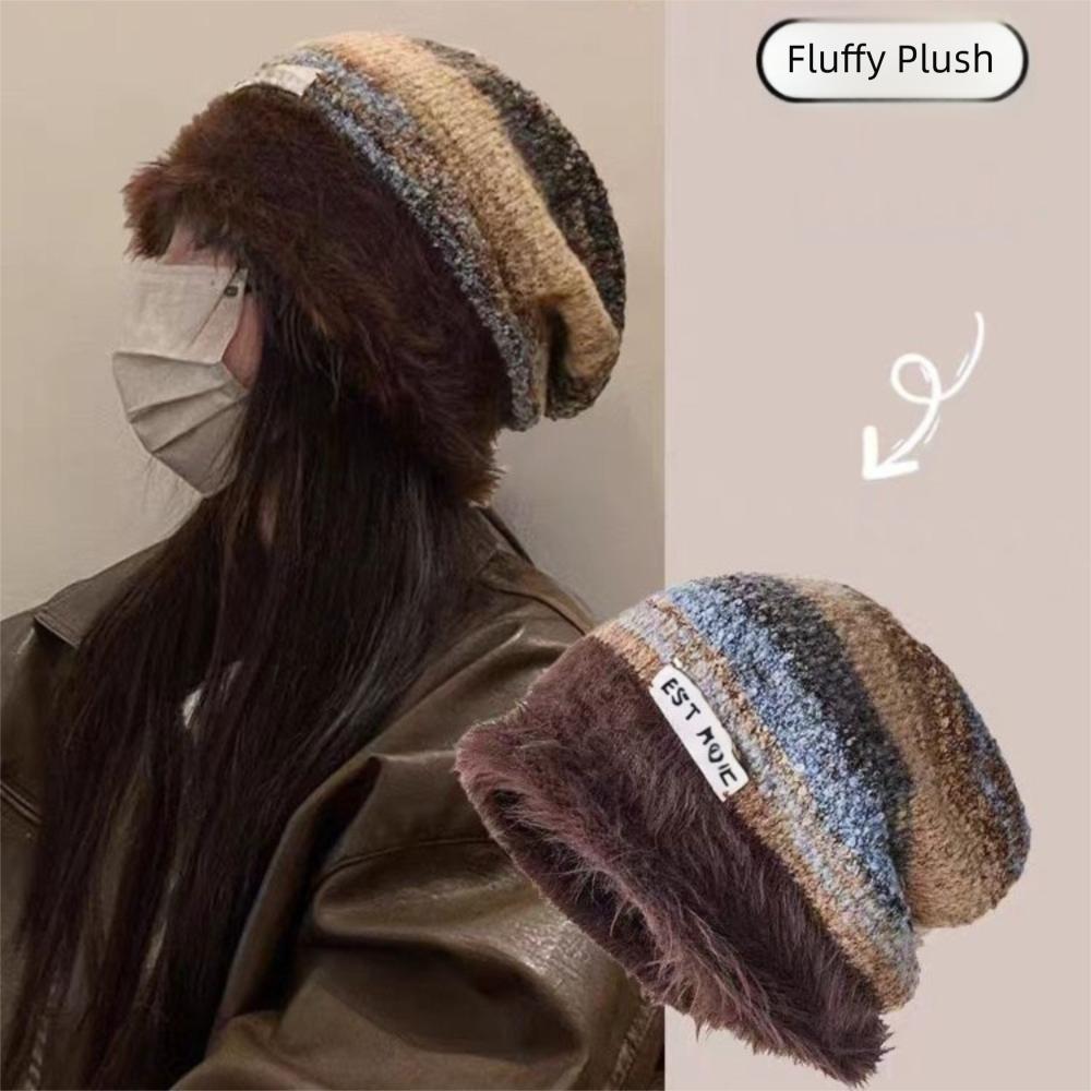 Windproof Knitted Hat Cold Proof Ear Protection Hat New Pullover Cap  Autumn Winter
