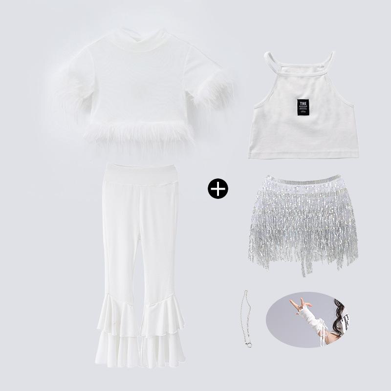Jazz dance costume girls June 1 children's stage costume catwalk kpop girl group sequins sweet cool dance costume summer