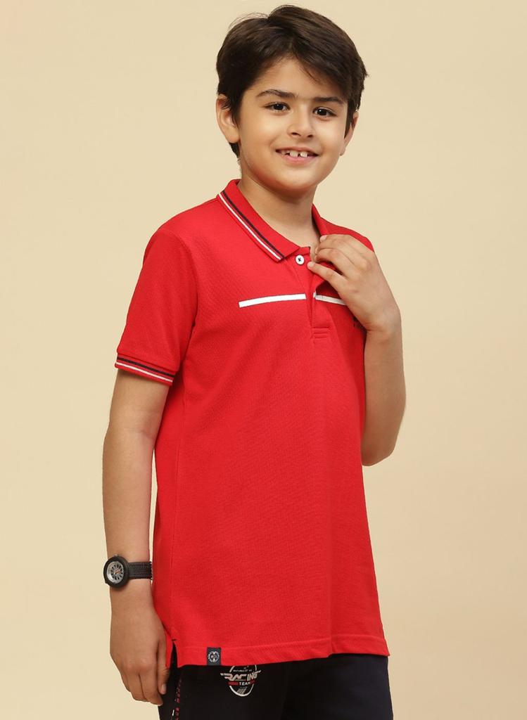 Monte Carlo Boy Regular Fit Red Tshirt