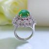 Lulu Tong Luxury S925 Silver Simulated Emerald-Cut Oval High Carbon Diamond Jewelry