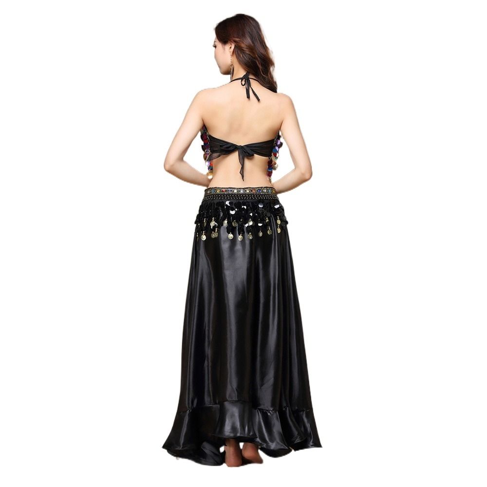 Tassels Show Costumes Hip Scarf Performance Top Belly Dance Costumes Dancer Skirt Halter Bra