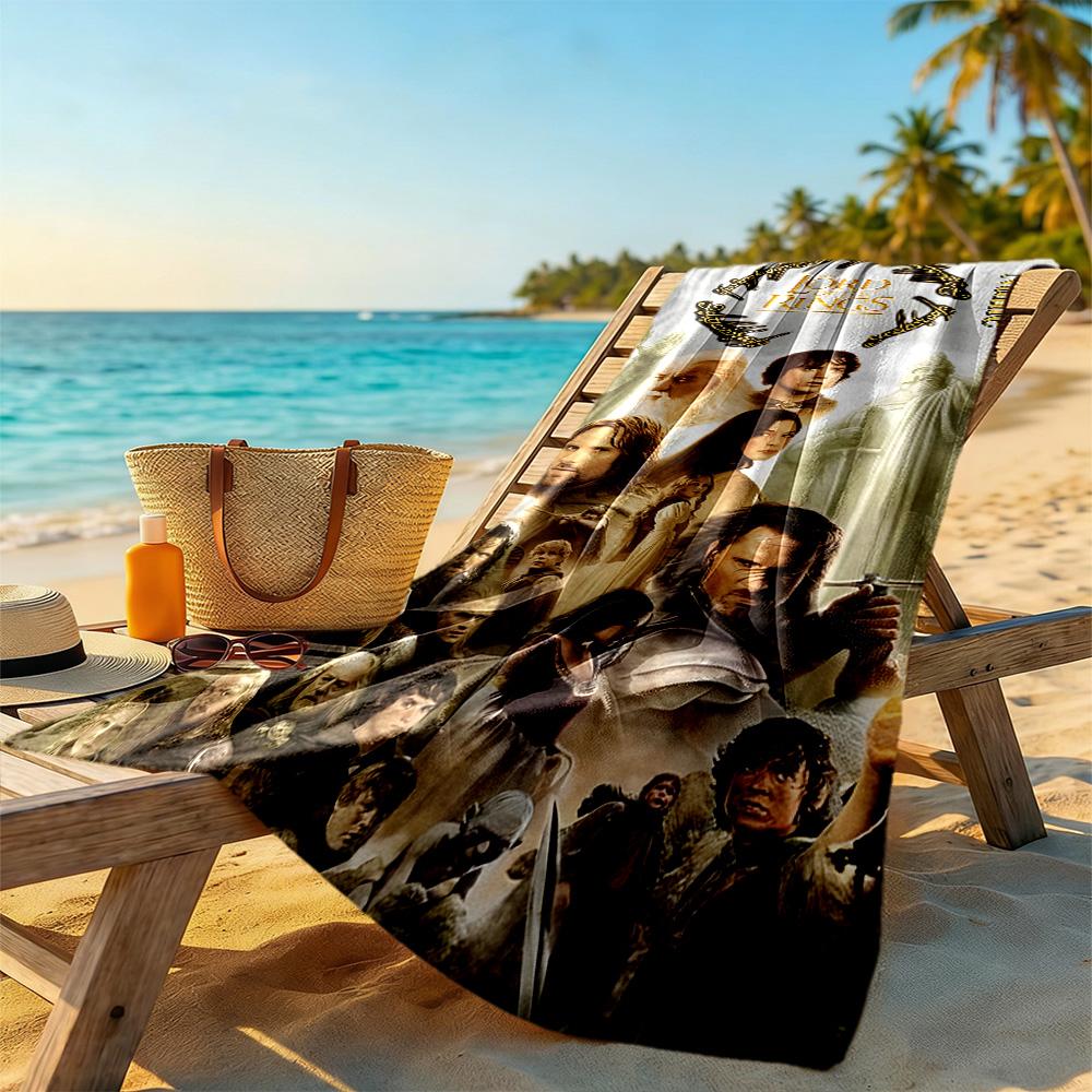 Warner Bros. Films Customizable Name Beach Towel High Absorbency & Quick-Dry Portable for SwimmingBeachCamping Travel Beach AccessoriesGym
