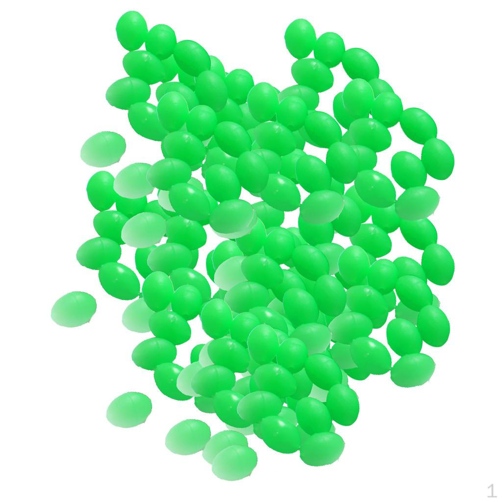 200 Light Beads Round Plastic Beads, Green 2x3mm 0.8mm