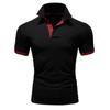 Herren Freizeit Polohemden Mode Kontrastfarben Design Umlegekragen Bequeme Oberteile Slim Fit Kurzarm T-Shirts