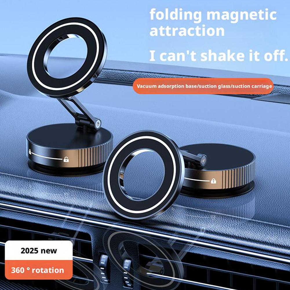 Car Phone Holder Strong Magnetic Car Phone Mount 360° Foldable Vacuum Magnetic Phone Holder For GPS All Smartphones For Car Desk