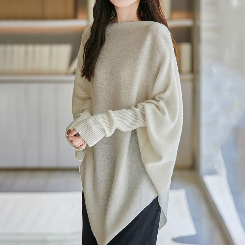 Sweter damski zimowy gruby ciepły dzianinowy z wysokim dekoltem elastyczny z długim rękawem oversize topy