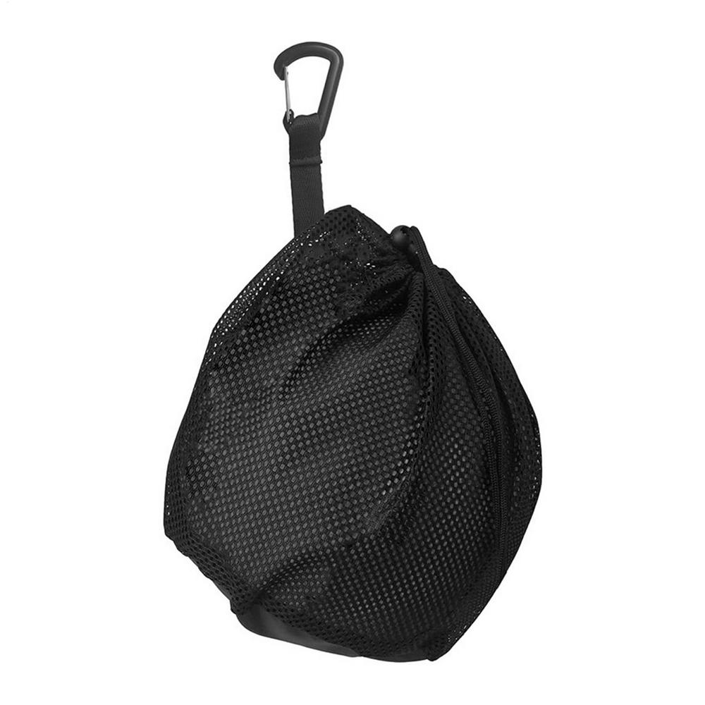 

Soccer Ball Net Bag Mesh Drawstring High Strength Carry Bag Portable Sling Back Bag Multifunctional Ball Net with Inner Pocket чорний