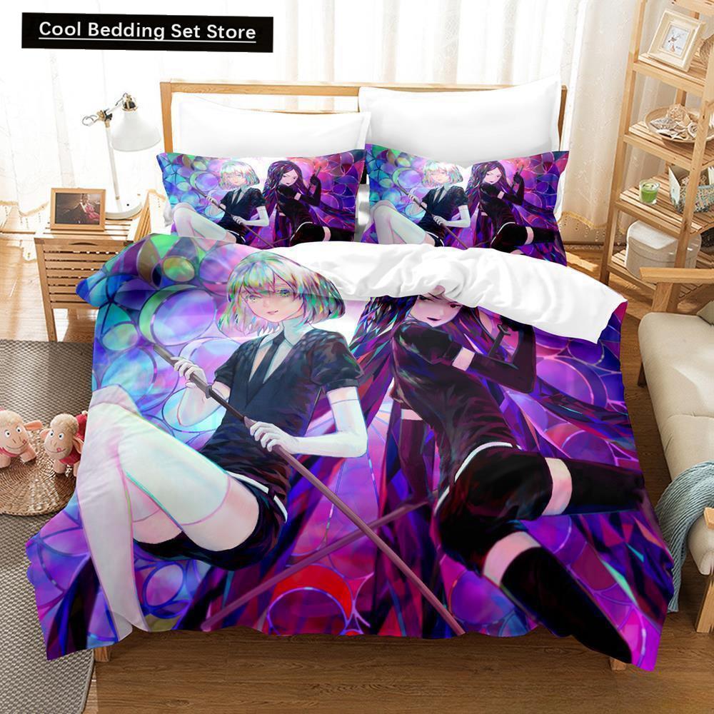 3D Print Anime Houseki no Kuni 2/3pcs Bedding Set Single Twin Full Queen King Size Bed Set Adult Kid Bedroom Duvet cover Sets
