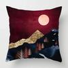 Nordic Mountains Sunrise Whale Metal Painting Pillowcase Sofa Decoration Cushion Cover  Home Decoration Cushion Cover