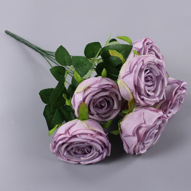 Single multi-headed rose wedding hotel decoration home road lead fake flower