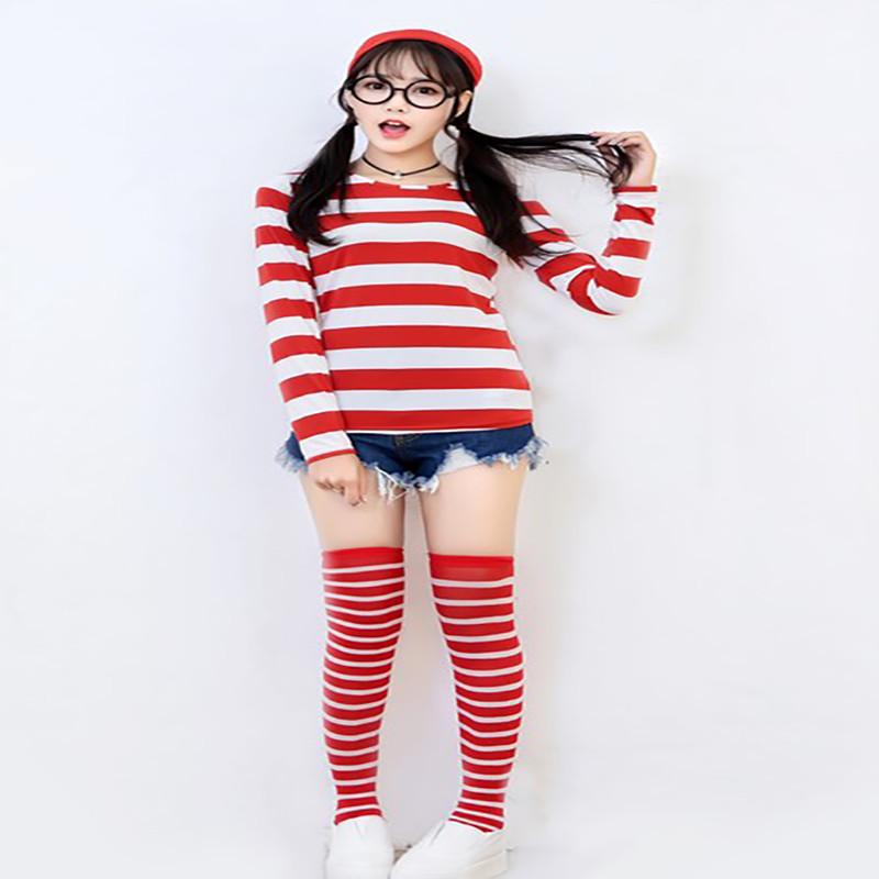 Ladies Adult Us Wheres Wally Wenda Costume Cartoon Waldo Cosplay Dress Fancy