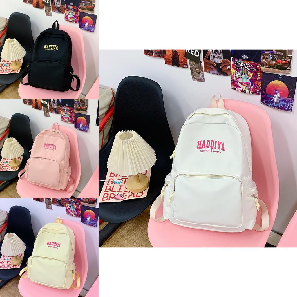 Casual Travel Nylon Backpack For College Students With Cushion Straps For School Use