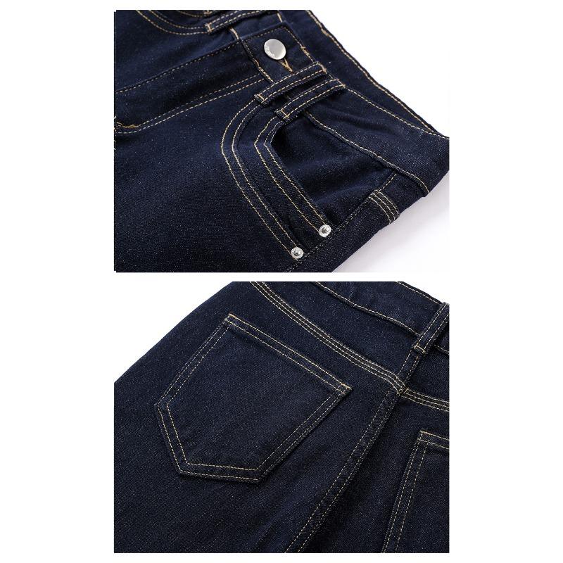 Dámské jarní nové džíny s úzkým střihem odolné proti vyblednutí, s výklenkovým designem a smyslem pro denim.