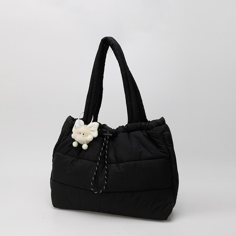 New Women Shoulder Bag Large Capacity Quilted Puffer Tote Casual Trendy Crossbody Handle Bag Textured Casual Bags for Travel