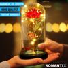 ROMANTIX Ewige Gold Rose im Glas Liebe Geschenk Valentinstag Muttertag LED Licht