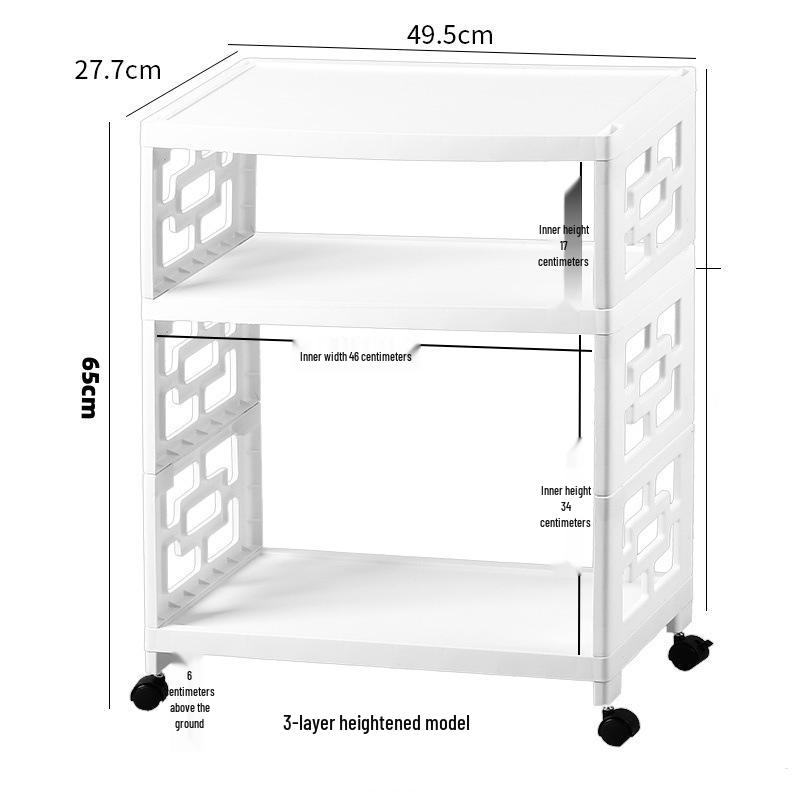 Multi-Layer Movable Storage Rack for Kitchen and Shoes