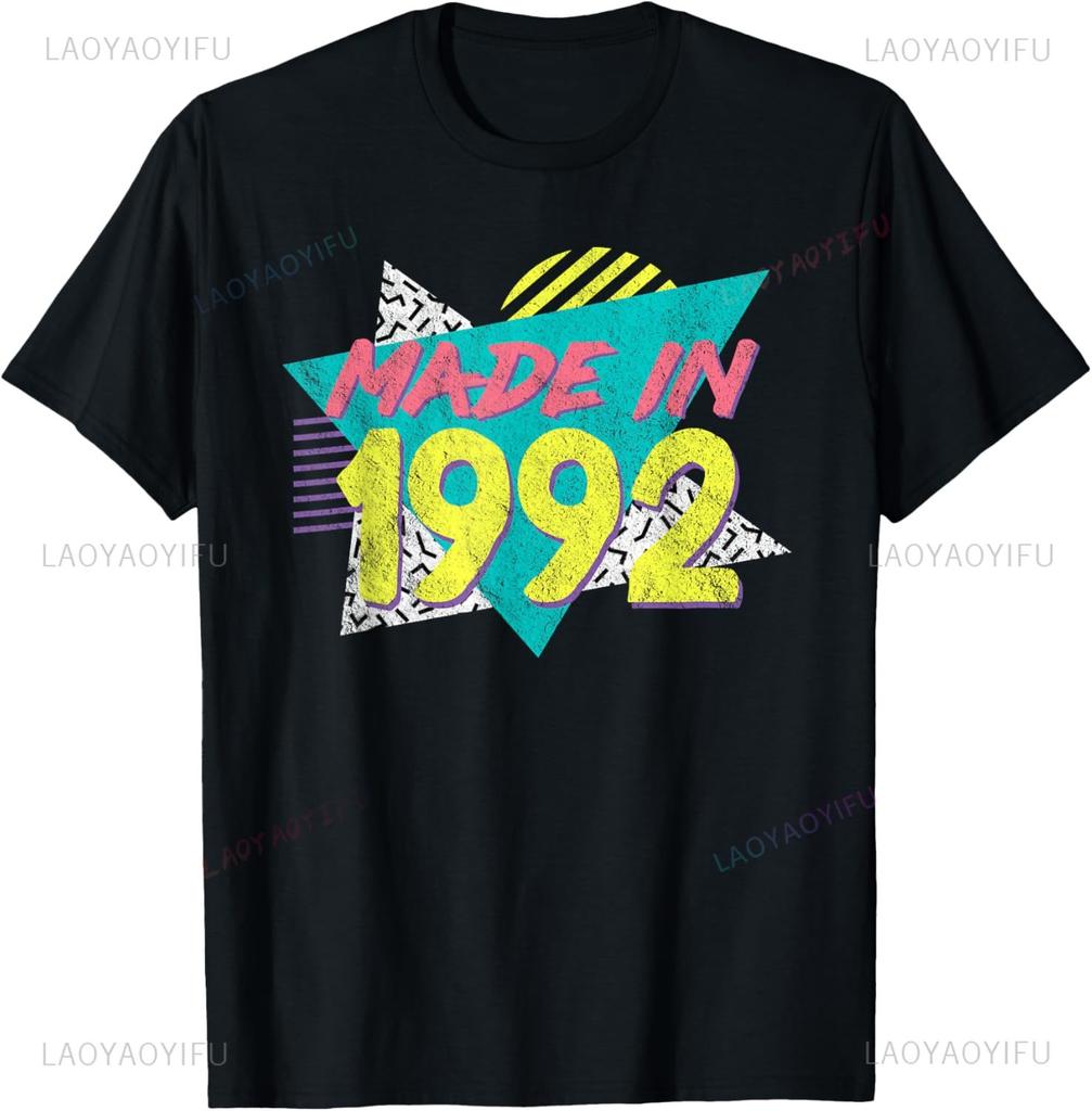 Made in 1992 33 Years Old Retro Vintage 80s 33th Birthday TShirt Unisex Summer Streetwear Tops Personalized Clothing Camisas