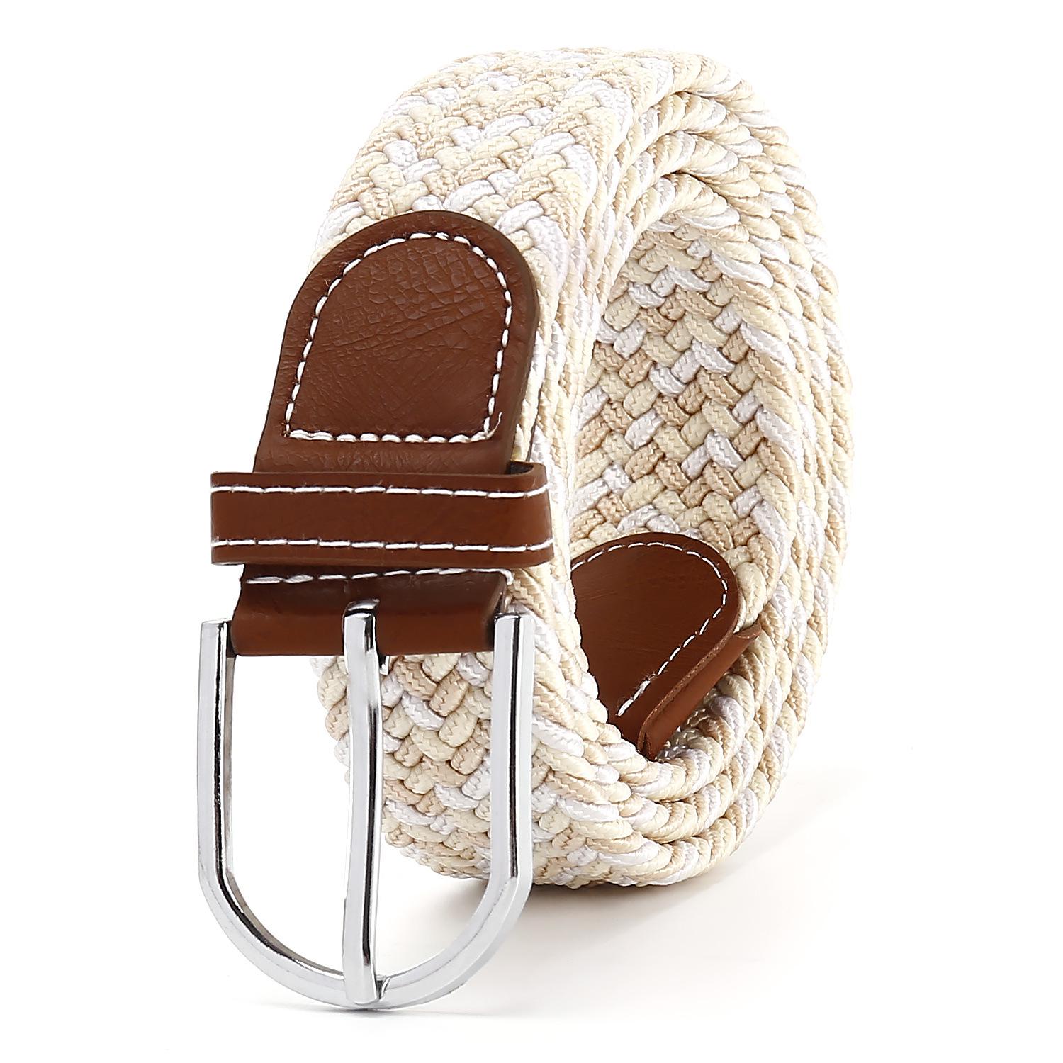 

Новый эластичный плетеный хлопковый ремень с пряжкой-штифтом из сплава - Универсальный для детской одежды 100cm