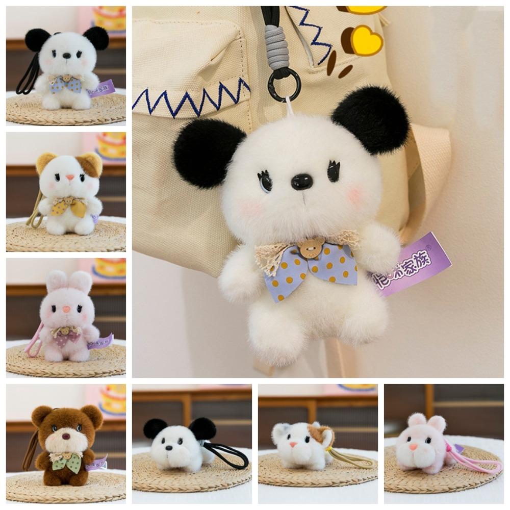 Little Bear Animal Doll Pendant Mouse Dog Plush Doll Keychain Cat Plush Toy Keychain Kids Gifts
