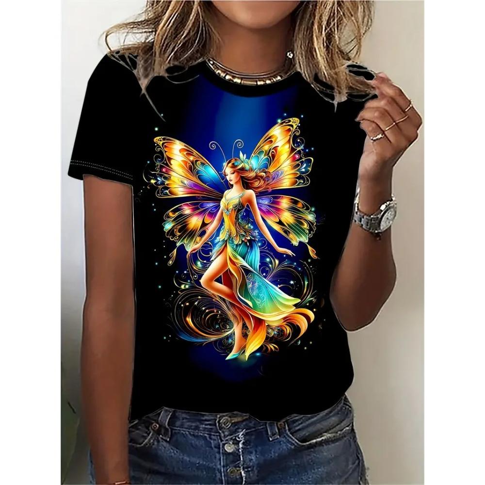 Summer Fairy Tale Princess Elf 3D Print T-Shirts Women Short Sleeve O-Neck T Shirt Harajuku Y2k Tops Casual Tees Female Clothing
