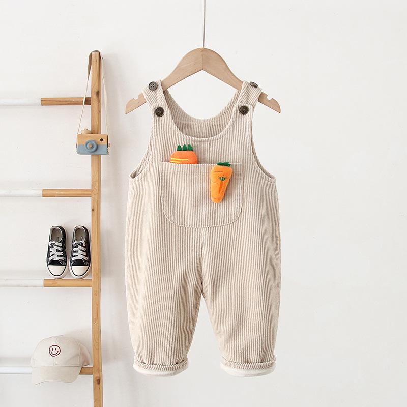 

2025 Winter Korean-Style Corduroy Overalls for Babies (0-3 Years) - Cute One-Piece Outfit 80 (Height 73-80cm)