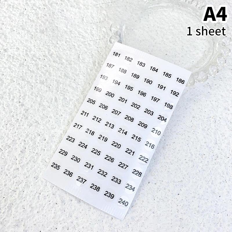1/4Sheets Waterproof Laser Number Label Stickers For Diy Craft Self Adhesive Nail Polish Lipstick Color Number Tags Sticker