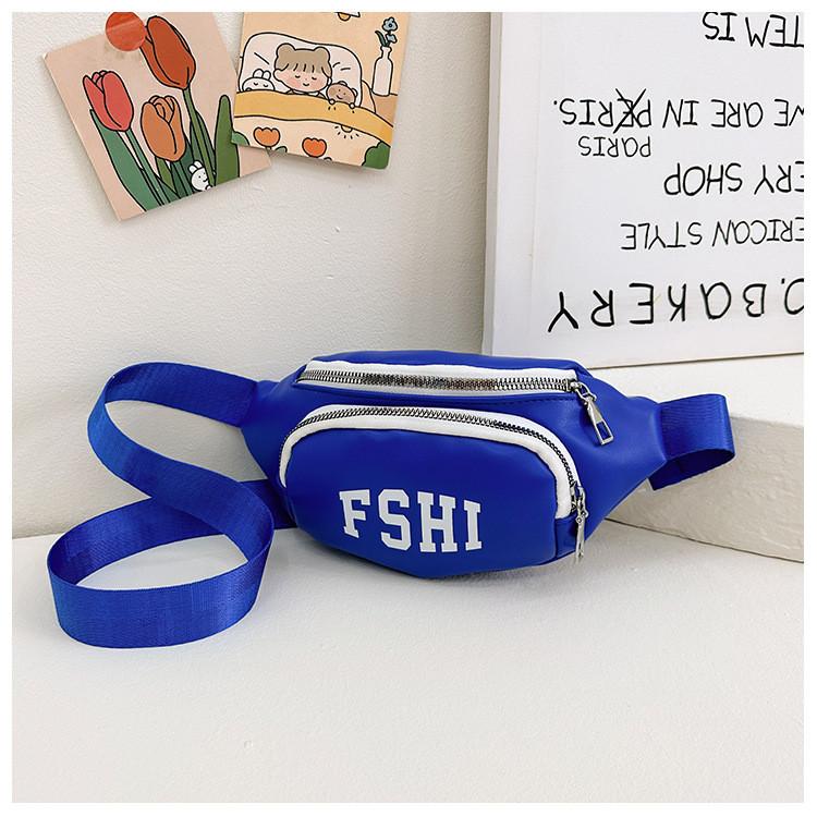 

Autumn Childrens Cute Letter Chest Bag Leisure Outing Shoulder Bag Crossbody синий