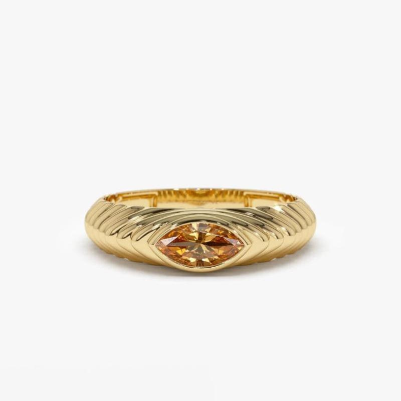 

Fashion and creative design ring adjustable exquisite orange Marquise shape gem rings for women suitable for daily gifts resizable золотий