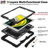 With Shoulder Strap Heavy Duty Case For iPad A16 2025 11th 10.9 2022 10th 10.2 2019 2020 2021 7-8-9th Gen. Rotation Stand Cover