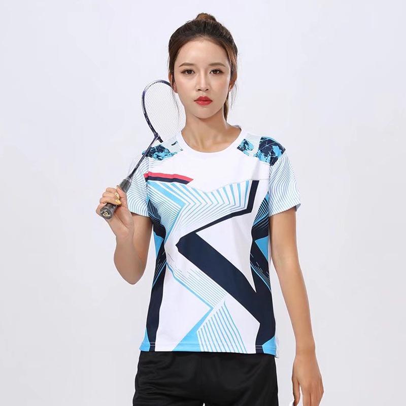 Unisex sommarplagg med korta ärmar för badminton och tennis, med anpassade tryck