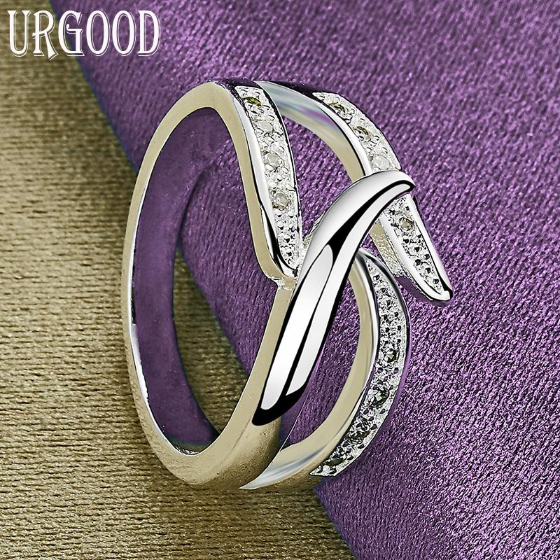 925 Sterling Silber AAA Zirkon Geometrie Ring Modeschmuck