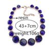 Electroplated Alloy Round Geometric Choker, Luxury Acrylic Women Neck Jewelry