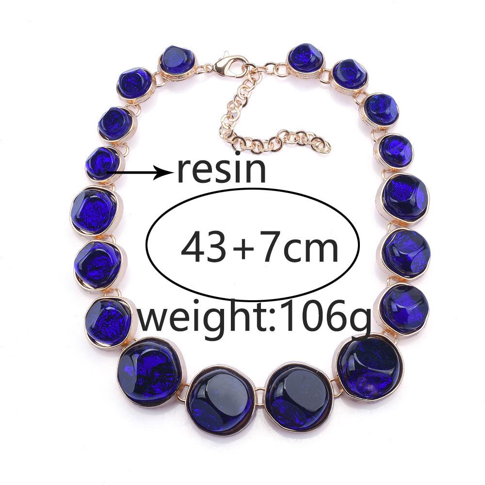 Electroplated Alloy Round Geometric Choker, Luxury Acrylic Women Neck Jewelry